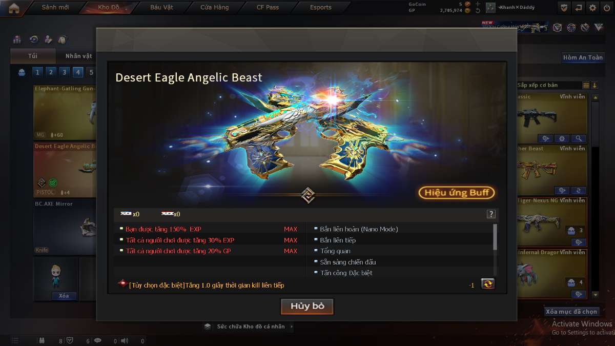 shop acc cf uy tin gia re